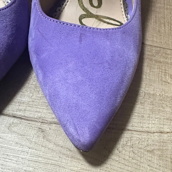 Sam Edelman Lavender Suede Pointed-Toe Stiletto Pumps - Picture 4 of 16